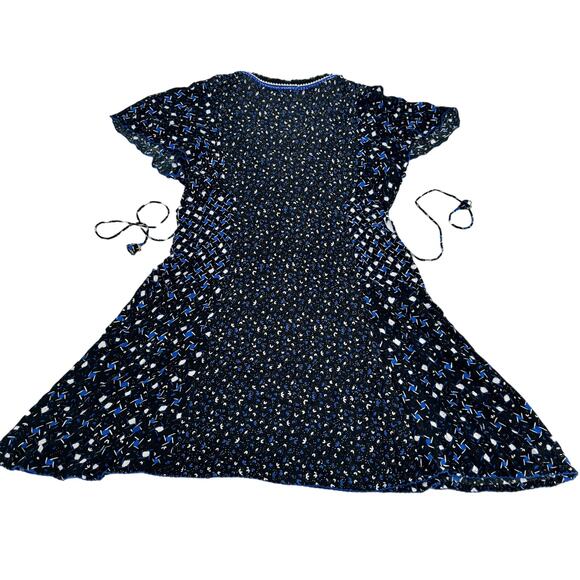 Poupette St. Barth V-neckline Short Sleeve Sasha Mini Dress Blue Size Small - Picture 8 of 9